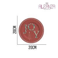 Jogo 4 Pratos Sobremesa Natalino Joy Vermelho Cerâmica Alleanza 20cm - 2