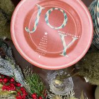 Jogo 4 Pratos Sobremesa Natalino Joy Vermelho Cerâmica Alleanza 20cm - 3