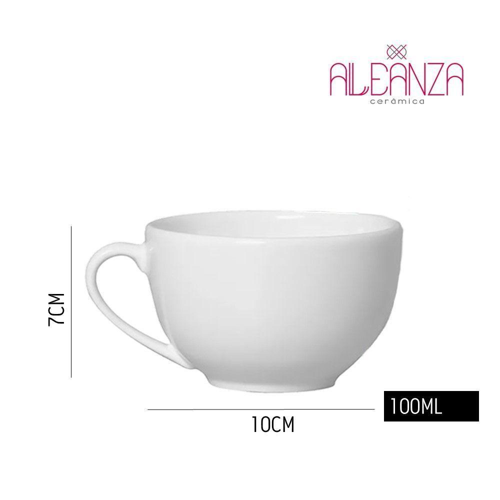 Jogo 2 Xícaras De Café Branca Com Pires Celebrate Verde Cerâmica Alleanza 100ml - 3