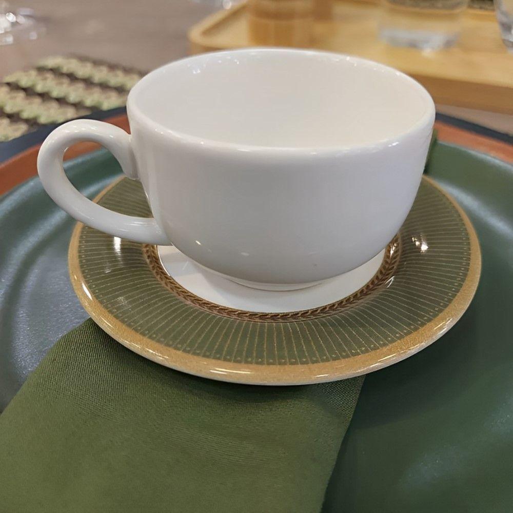 Jogo 2 Xícaras De Café Branca Com Pires Celebrate Verde Cerâmica Alleanza 100ml - 5