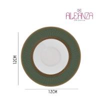 Jogo 2 Xícaras De Café Branca Com Pires Celebrate Verde Cerâmica Alleanza 100ml