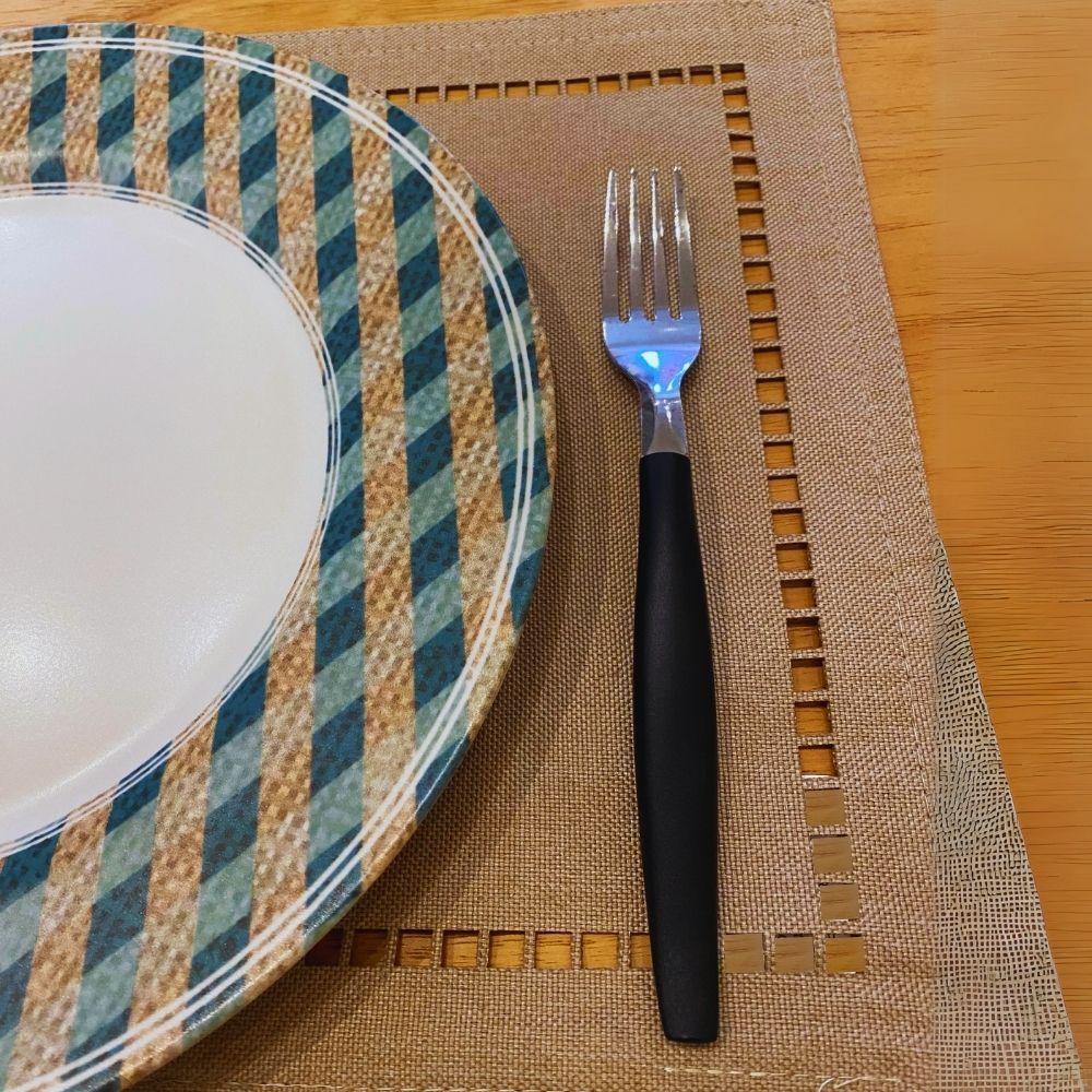 Jogo 6 Pratos Raso Joy Natalino Natal Xadrez Verde E Branco Em Cerâmica Alleanza - 2