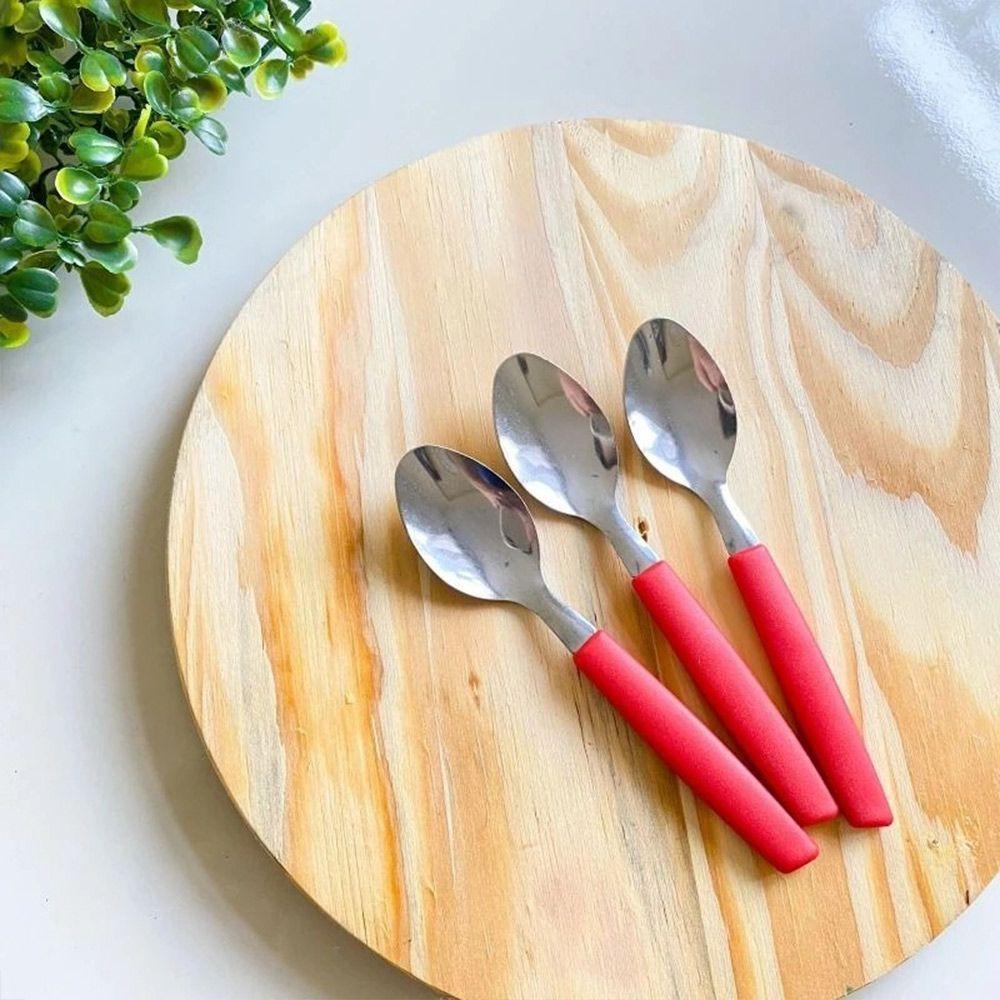 Jogo 12 Colheres De Chá New Caprese Vermelho Fratelli Inox - 4