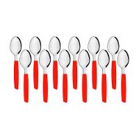 Jogo 12 Colheres De Chá New Caprese Vermelho Fratelli Inox - 1