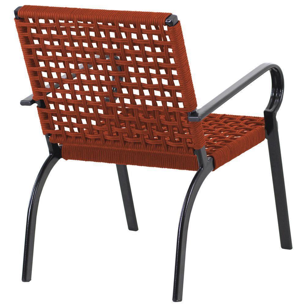 Poltrona Corda Náutica Porto Rico Alumínio Varanda Edícula Terra Cota - 3