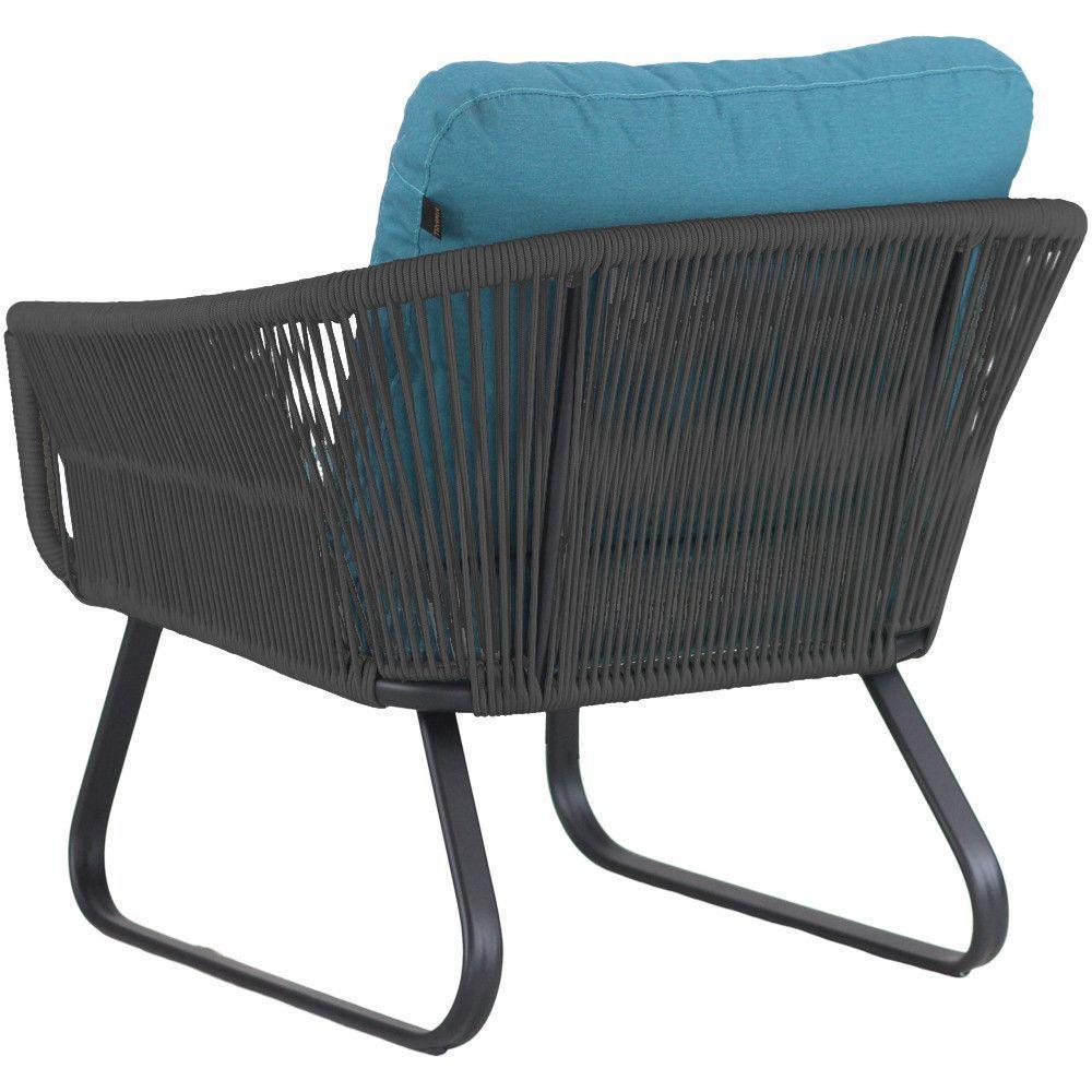 Conjunto Sofá E Poltronas Corda Alumínio Para área Preto - 3