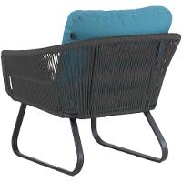 Conjunto Sofá E Poltronas Corda Alumínio Para área Preto - 3