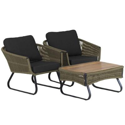 2 Poltronas Milão Em Alumínio E Mesa Trama Original Rami