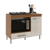 Balcão Modulado Para Forno E Cooktop 105cm 1 Porta 1 Gaveta Madrid Fidelitá Freijó/off-white - 2