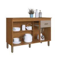 Balcão Modulado Para Cozinha Com Tampo Fidelitá Mariana 120cm 3 Portas 1 Gaveta Freijó/camurça - 3