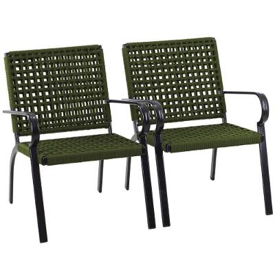 Kit 2 Poltronas Porto Rico Alumínio Corda Náutica Verde Trama Original