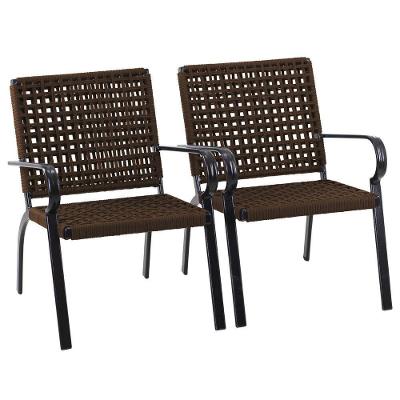 2 Poltrona Alumínio Corda Náutica Porto Rico Trama Original Marrom