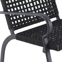 Poltrona Corda Náutica Porto Rico Alumínio Varanda Edícula Preto - 2