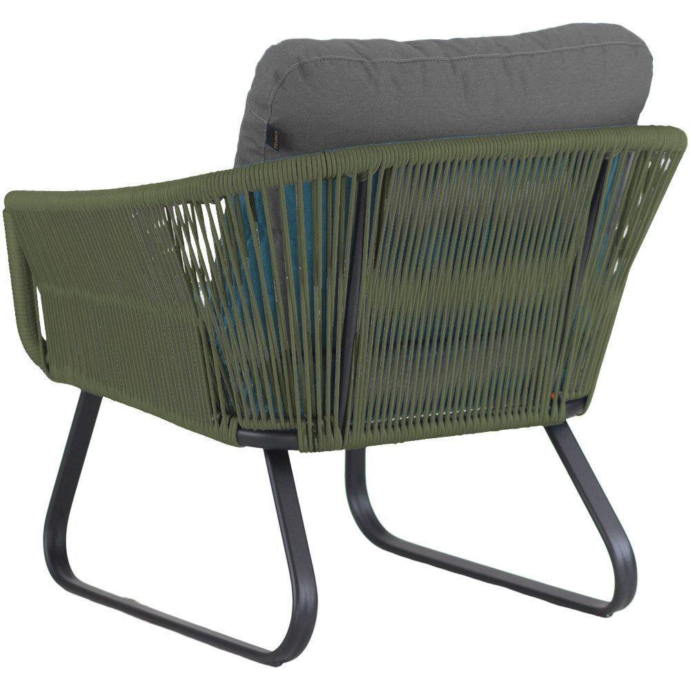 Conjunto Sofá E Poltronas Corda Alumínio Para área Verde Musgo - 4