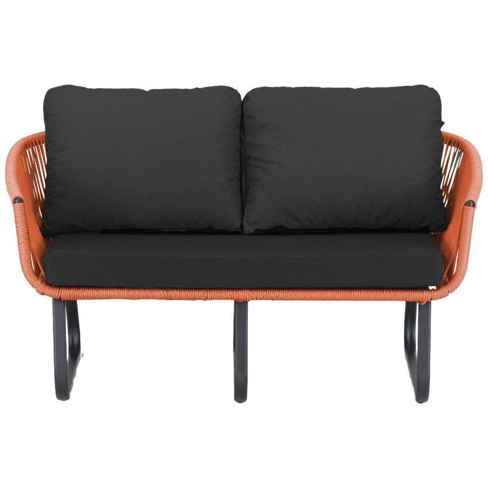 Conjunto Sofá E Poltronas Corda Alumínio Para área Terra Cota - 3