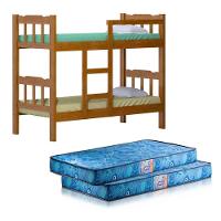 Beliche De Madeira Nogueira Perola Nemargi Com 2 Colchões Gazin - 1