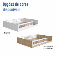 Cama Com Colchão Casal Montessoriana Infantil Oak Branco Aveiro Oak Branco - 2