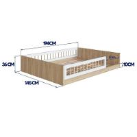 Cama Com Colchão Casal Montessoriana Infantil Oak Branco Aveiro Oak Branco - 5