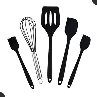 Kit Utensílios Cozinha Silicone 5 Peças Espátula Fue Pincel