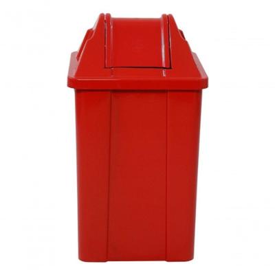 Lixeira Plastica Quadrada Com Tampa Vai-vem 60 Litros Cores