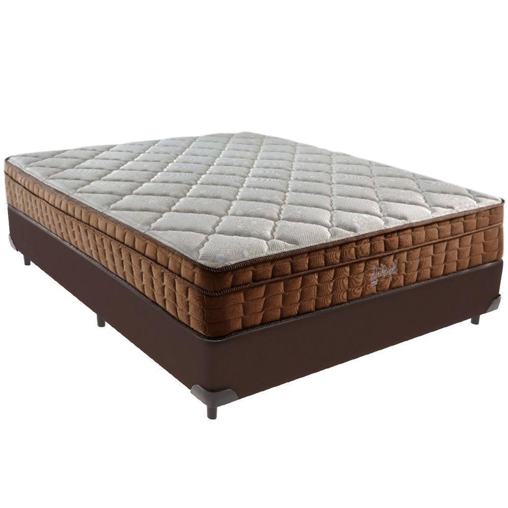 Cama Box Marrom E Colchão Anjos Star Pillow In Casal Anjos - 1