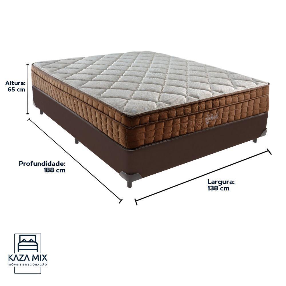 Cama Box Marrom E Colchão Anjos Star Pillow In Casal Anjos - 3