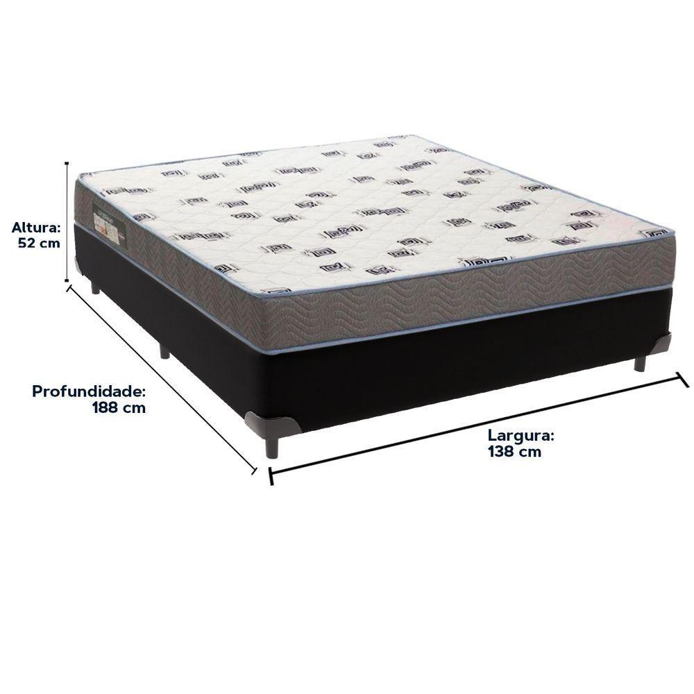 Cama Box Preto E Colchão Light Espuma D33 Casal Ortobom - 3