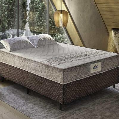 Cama Box Conjugado Casal Com Colchão 138x59x188 Macau Gazin Cr35359 Marrom