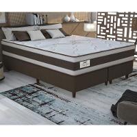 Cama Box Conjugado King Com Colchão 193x73x203 Sleep Gold Gazin Cr35356 Marrom Bege - 1