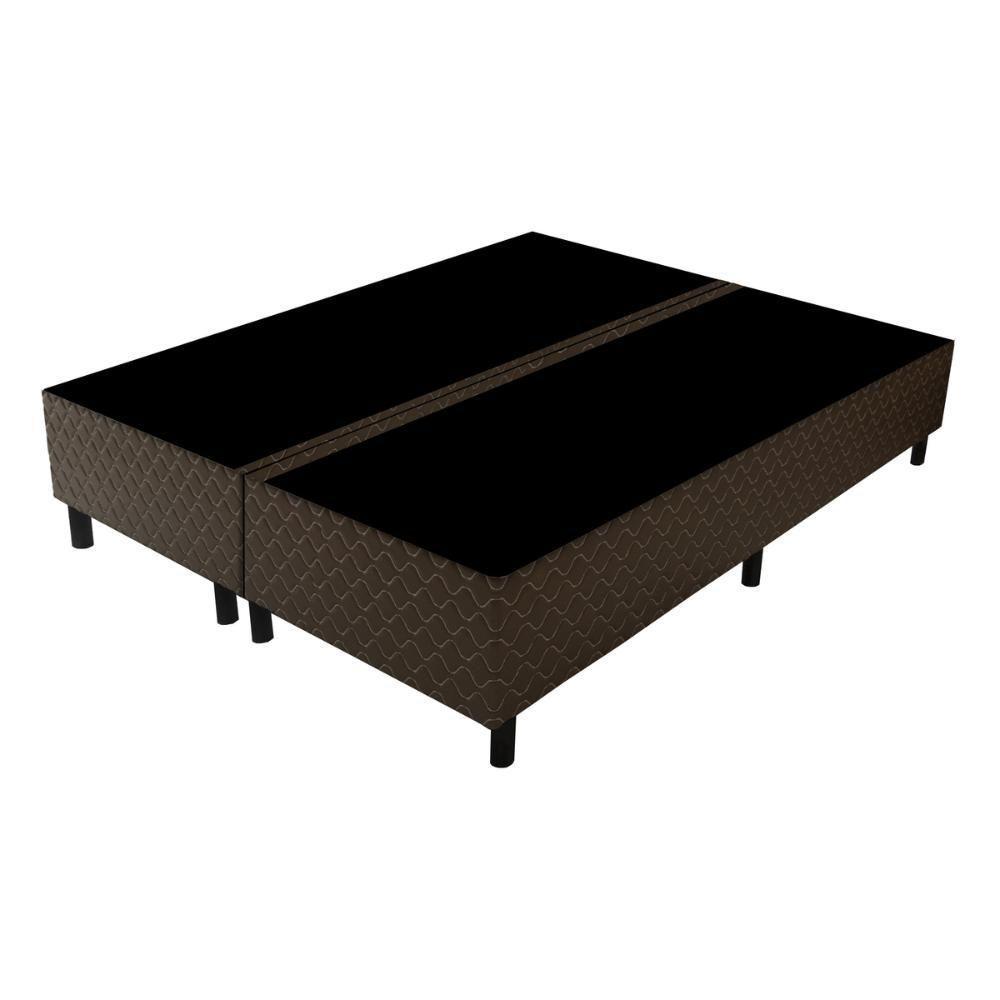 Cama Box Conjugado Queen Com Colchão 158x67x198 Stone Plus Gazin Cr35342 Marrom Branco - 4