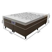 Cama Box Conjugado Queen Com Colchão 158x67x198 Stone Plus Gazin Cr35342 Marrom Branco - 3