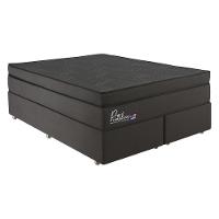 Cama Box Conjugado Queen Com Colchão 158x72x198 Primeline Hr Gazin Cr35302 Chumbo Escuro