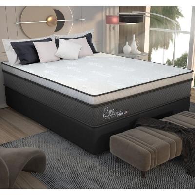 Cama Box Conjugado Casal Com Colchão 138x72x188 Primeline Hr Gazin Cr35303 Preto