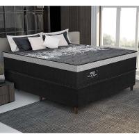 Cama Box Conjugado Casal Com Colchão 138x72x188 Black Night Gazin Cr35353 Preto-cinza - 1