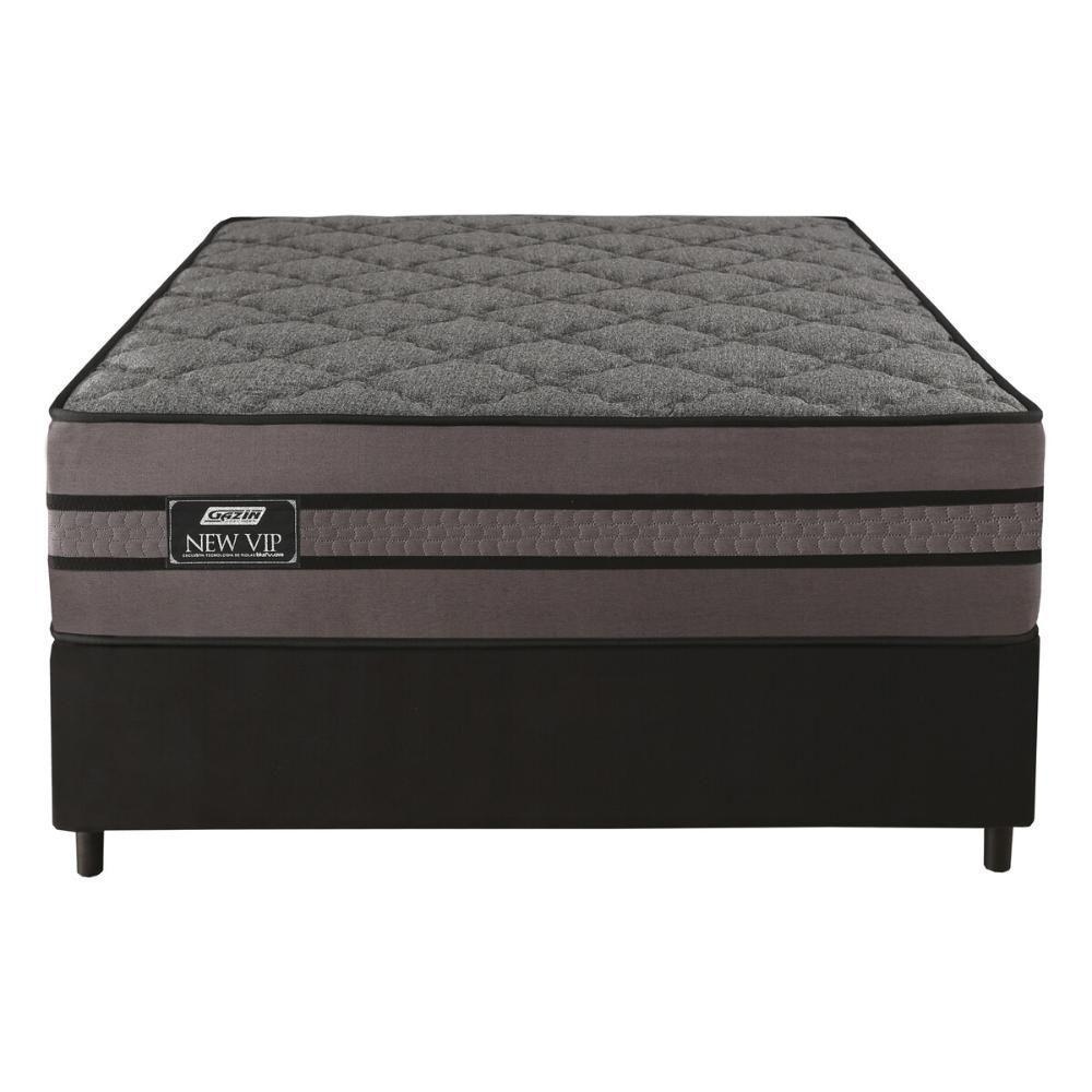 Cama Box Conjugado Casal Com Colchão 138x70x188 New Vip Gazin Cr35321 Grafite-preto - 2