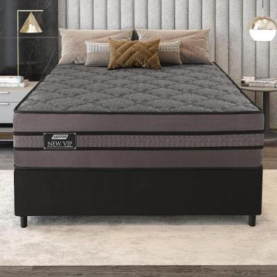 Cama Box Conjugado Casal Com Colchão 138x70x188 New Vip Gazin Cr35321 Grafite-preto