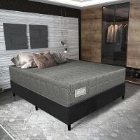 Cama Box Conjugado Casal Com Colchão 138x69x188 Cloud Gazin Cr35312 Grafite-preto - 1