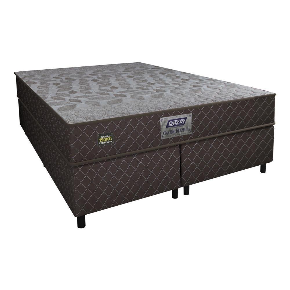 Cama Box Conjugado Queen Com Colchão 158x57x198 Sonopro Gazin Cr35337 Marrom - 2