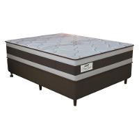 Cama Box Conjugado Casal Com Colchão 138x73x188 Sleep Gold Gazin Cr35355 Marrom-bege - 2