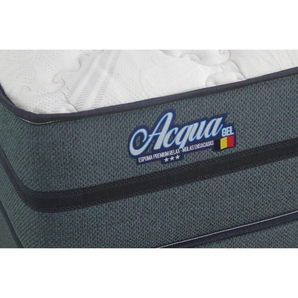 Cama Box Conjugado King Com Colchão 193x69x203 Acqua Gel Gazin Cr35345 Azul Escuro - 4