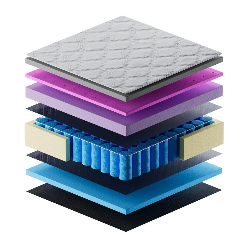 Cama Box Conjugado King Com Colchão 193x69x203 Acqua Gel Gazin Cr35345 Azul Escuro - 7