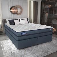 Cama Box Conjugado King Com Colchão 193x69x203 Acqua Gel Gazin Cr35345 Azul Escuro - 1