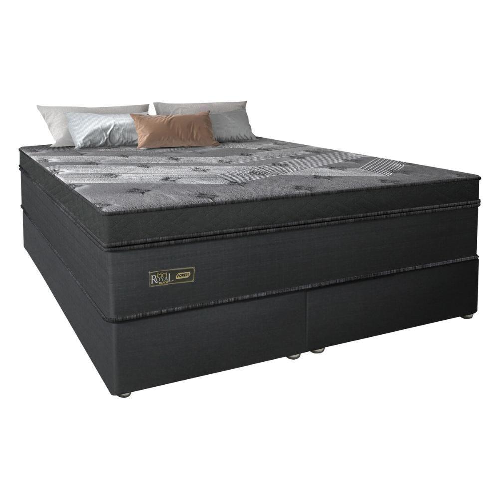 Cama Box Conjugado King Com Colchão 193x78x203 Royal Black Gazin Cr35300 Chumbo Escuro - 2