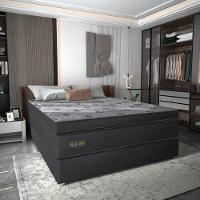 Cama Box Conjugado Casal Com Colchão 138x78x188 Royal Black Gazin Cr35299 Chumbo Escuro - 1