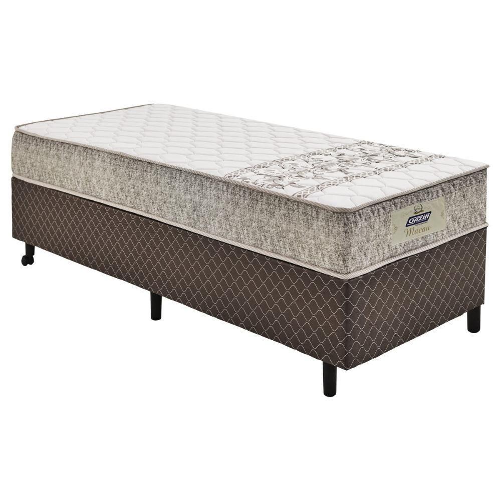 Cama Box Conjugado Solteiro Com Colchão 88x59x188 Macau Gazin Cr35360 Marrom - 2