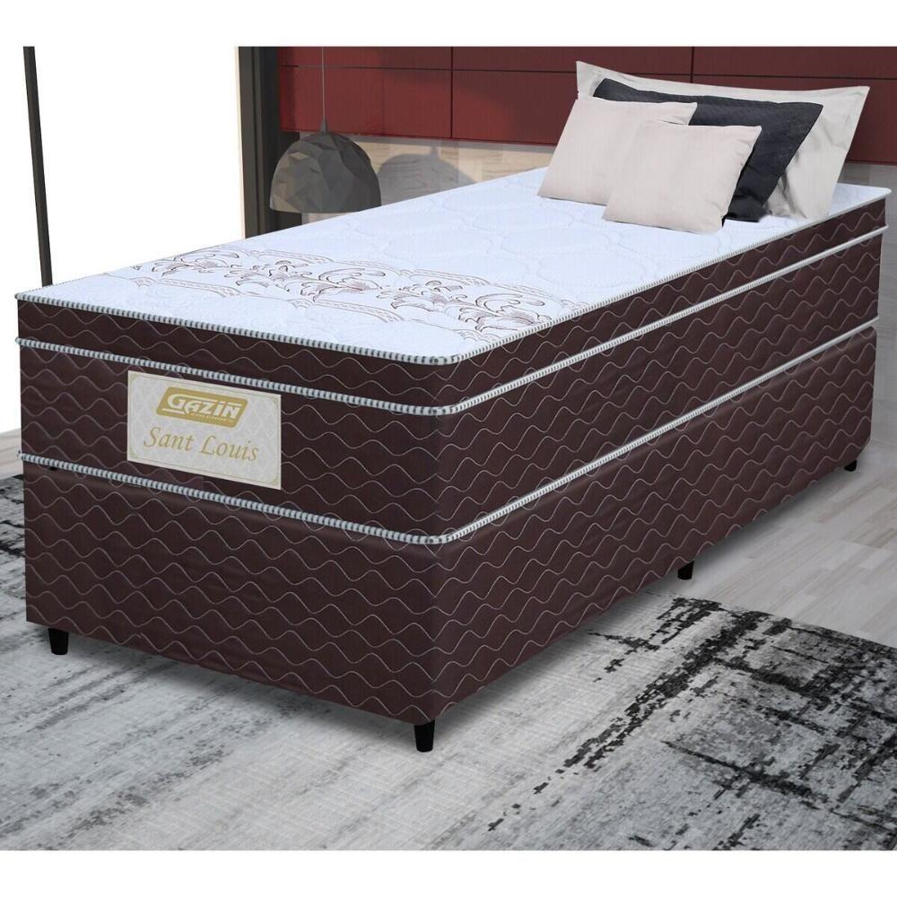 Cama Box Conjugado Solteiro Com Colchão 88x71x188 Saint Louis Gazin Cr35370 Marrom - 1
