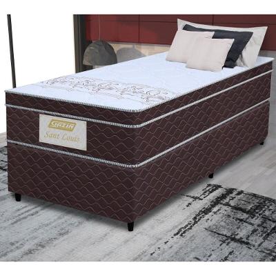 Cama Box Conjugado Solteiro Com Colchão 88x71x188 Saint Louis Gazin Cr35370 Marrom