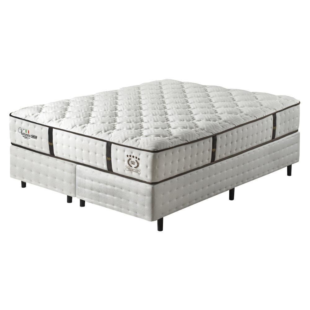 Cama Box Conjugado Queen Com Colchão 158x69x198 Veneza Ii Gazin Cr35311 Branco - 2