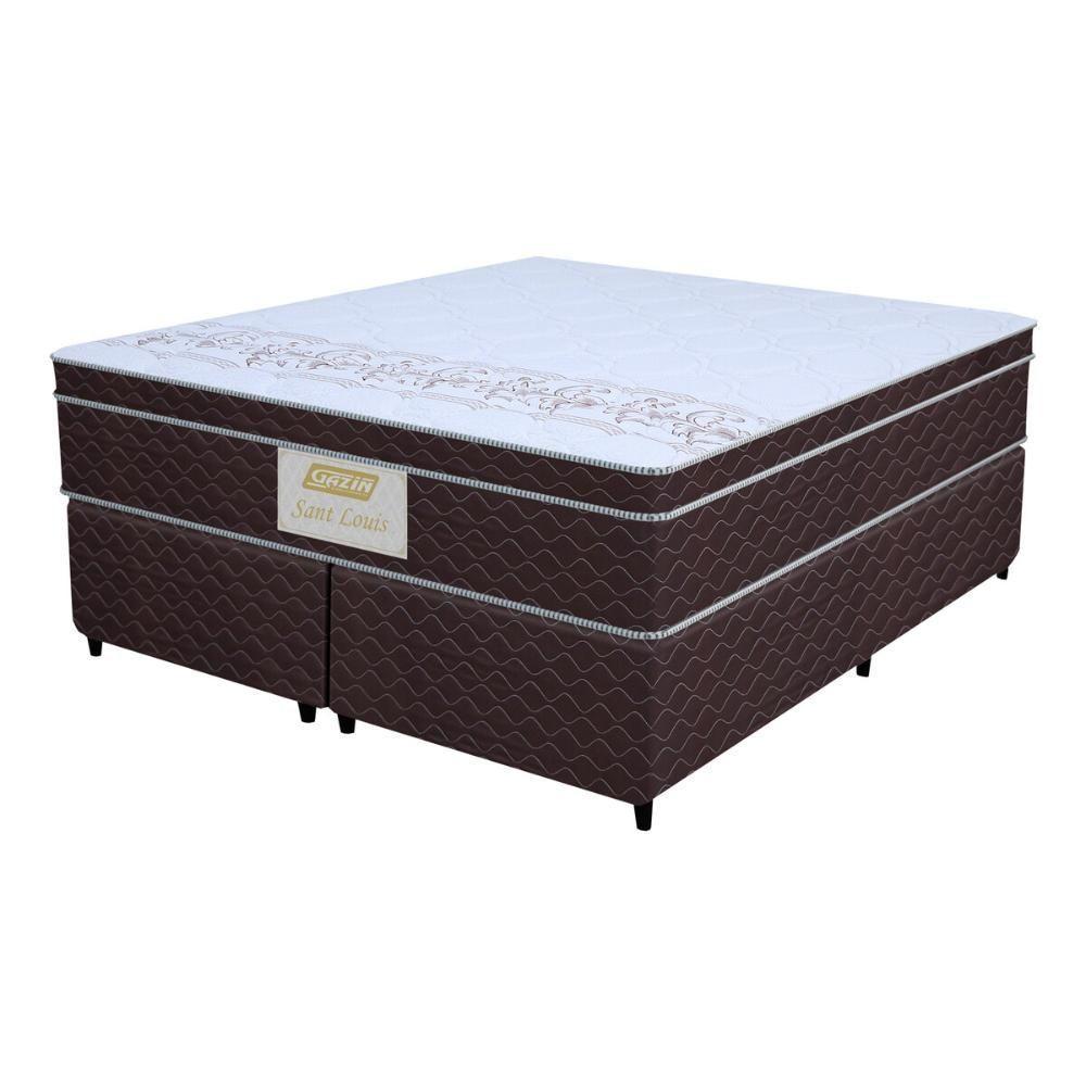 Cama Box Conjugado Queen Com Colchão 158x71x198 Saint Louis Gazin Cr35371 Marrom - 2