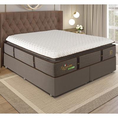 Cama Box Conjugado Queen Com Colchão 158x77x198 Lazzari Gazin Cr35298 Grafite